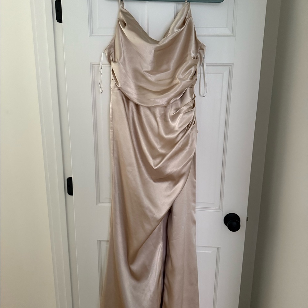 Birdy Grey Satin Wedding Dress in Champagne